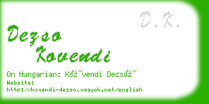 dezso kovendi business card